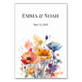 Wildblume Symphonie: Buntes Frühlingswasser Tischnummer (Rückseite)