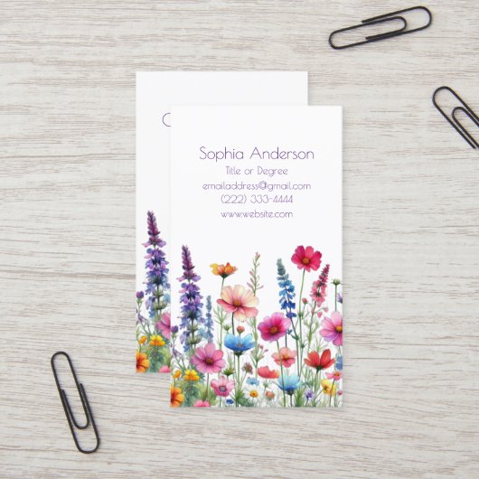 Wildblume Symphony-Business Cards Visitenkarte (Vorderseite/Rückseite Beispiel)