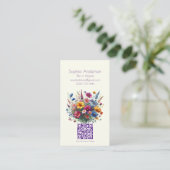 Wildblume Symphony-Cream-Business Cards Visitenkarte (Stehend Vorderseite)