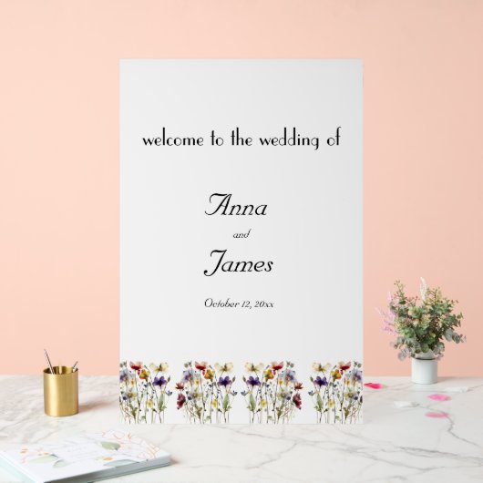 Wildblume Symphony: Vibranly Watercolor Art Acrylschild (Hochzeit)