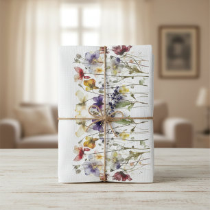 Wildblume Symphony: Vibranly Watercolor Art Geschirrtuch