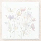 Wildblume Symphony: Vibranly Watercolor Art Glasuntersetzer (Rückseite)