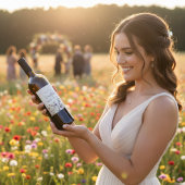 Wildblume Symphony: Vibranly Watercolor Art Weinetikett