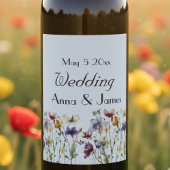 Wildblume Symphony: Vibranly Watercolor Art Weinetikett