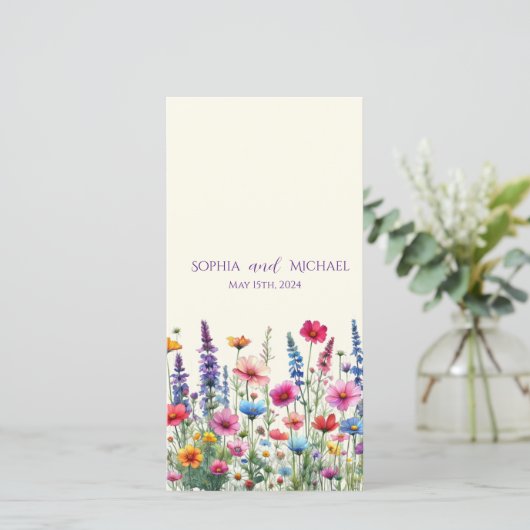 Wildblume Symphony - Wedding Program - (Stehend Vorderseite)