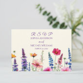 Wildblume Symphony Wedding RSVP Karte (Stehend Vorderseite)