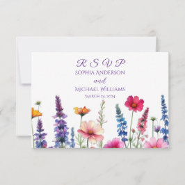 Wildblume Symphony Wedding RSVP Karte