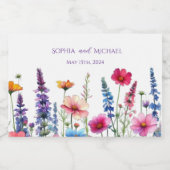 Wildblume Symphony Wedding Schaumweinetikett (Einzelnes Label)