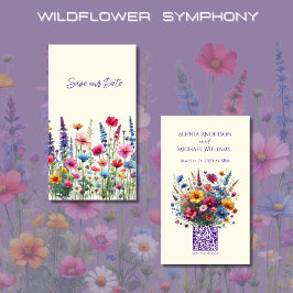Wildblume Symphony-Wedding speichern das Datum- Visitenkarte