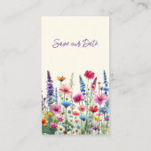 Wildblume Symphony-Wedding speichern das Datum- Visitenkarte (Rückseite)