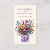 Wildblume Symphony-Wedding speichern das Datum- Visitenkarte (Vorderseite)