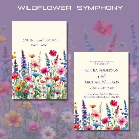 Wildblume Symphony Wedding Thema Einladung