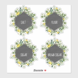 Wildblume-Tafel-Küchen-Kanister-Aufkleber Aufkleber