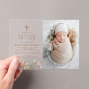 Wildblume Taufe Foto Garten im Blut Acryleinladungen