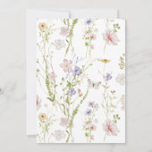 Wildblume Taufe Girl Einladung (Rückseite)