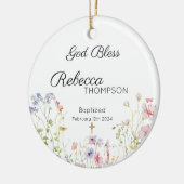 Wildblume Taufe Girl Keramik Ornament (Links)