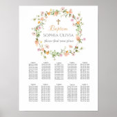 Wildblume Taufe Girl Seating Chart Poster (Vorne)
