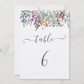 Wildblume Taufe Sitzkarten Tischnummer (Vorderseite)