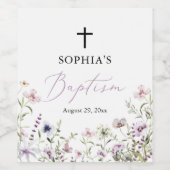 Wildblume Taufe Weinflaschen Weinetikett (Einzelnes Label)