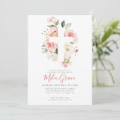 Wildblume Taufen Einladung Mädchen (Stehend Vorderseite)