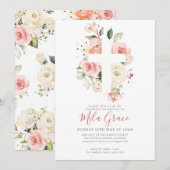 Wildblume Taufen Einladung Mädchen (Vorne/Hinten)