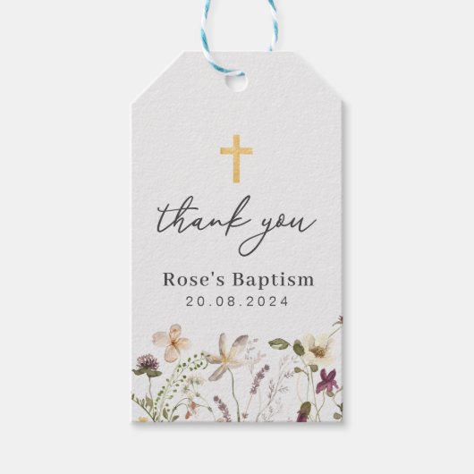 Wildblume Taufen Geschenkanhänger (Vorderseite)