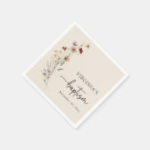 Wildblume Taufen Serviette (Ecke)