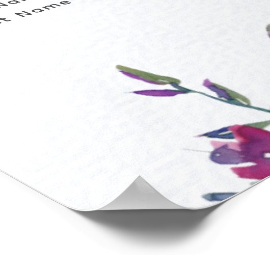 Wildblume Taufen Tabelle Sitzplan Poster (Ecke)