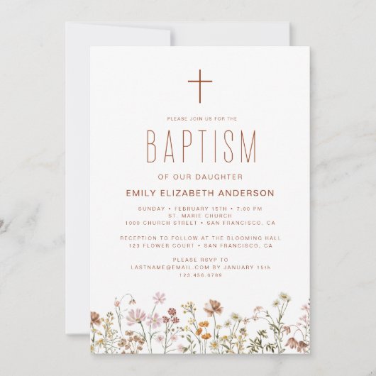 Wildblume Taufgarten im Bellinzona Einladung (Vorderseite)