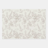 Wildblume Taupe & Cream Ton Blume Art Geschenkpapier Set (Vorderseite)
