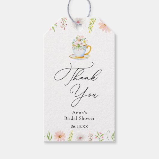 Wildblume Tea Brautparty Gift Tags Geschenkanhänger (Vorderseite)