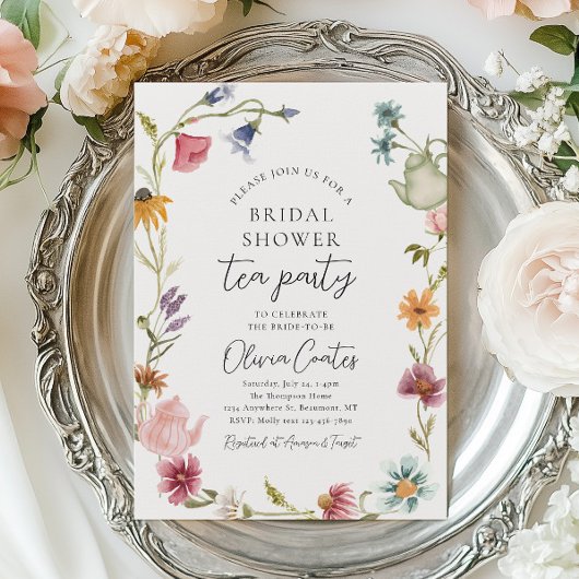 Wildblume Tea Bridal Dusche Einladung