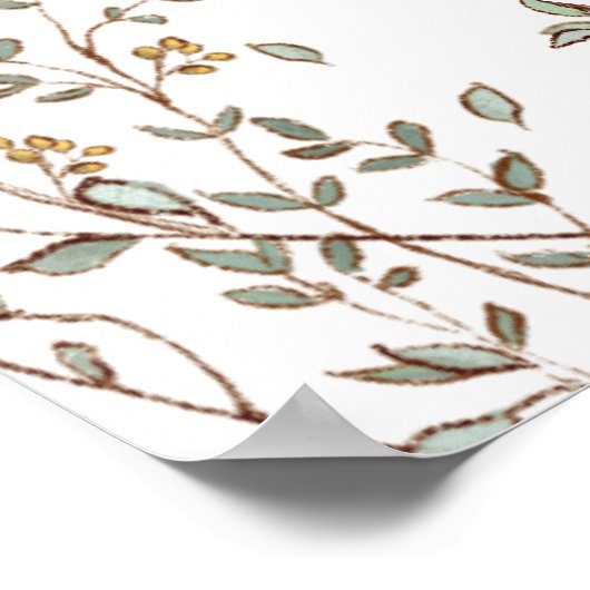 Wildblume Tea Party Dusche Willkommen Poster (Ecke)