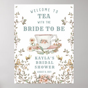 Wildblume Tea Party Dusche Willkommen Poster