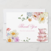 Wildblume Tea Party Kinderdusche Danke (Vorderseite)