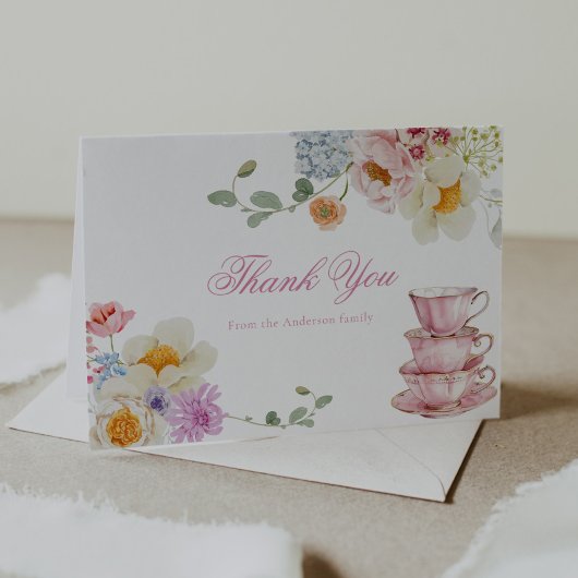 Wildblume Tea Party Kinderdusche Danke