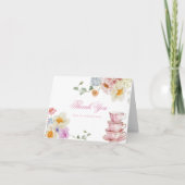 Wildblume Tea Party Kinderdusche Danke (Vorderseite)