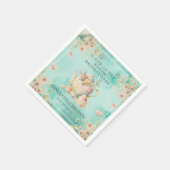 Wildblume Tee Party Aquamarin Blue Brautparty Serviette (Ecke)