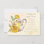 Wildblume Tee Party Babydusche Dankeskarte (Vorderseite)