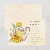 Wildblume Tee Party Babydusche Dankeskarte (Vorne/Hinten)