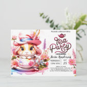 Wildblume Tee Party Babydusche Einladung (Stehend Vorderseite)