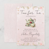 Wildblume Tee Party Brautparty Ankündigung (Vorne/Hinten)