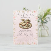 Wildblume Tee Party Brautparty Ankündigung (Stehend Vorderseite)