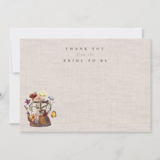 Wildblume Tee Party Brautparty Dankeskarte (Vorderseite)
