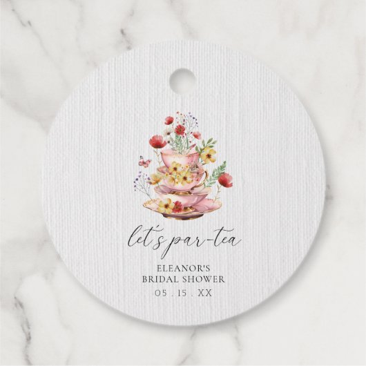 Wildblume Tee Party Brautparty Geschenkanhänger (Rückseite)
