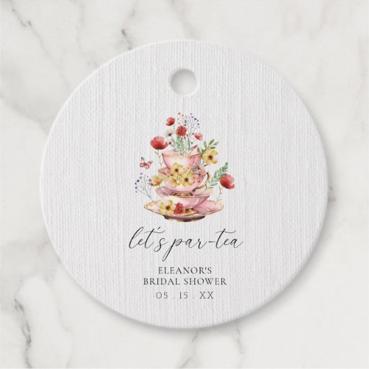 Wildblume Tee Party Brautparty Geschenkanhänger (Vorderseite)