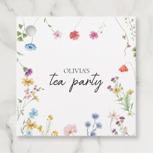 Wildblume Tee Party Brautparty Geschenkanhänger (Vorderseite)