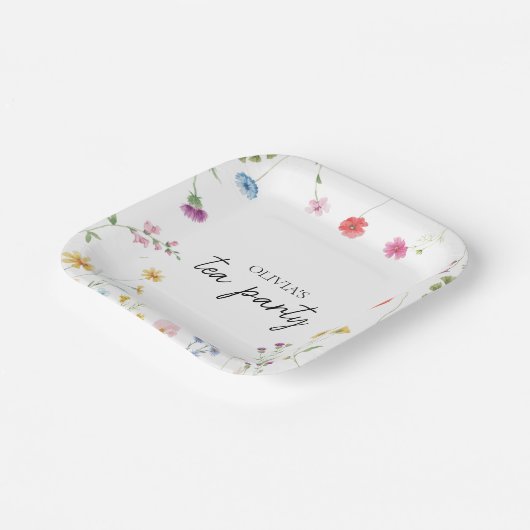 Wildblume Tee Party Brautparty Pappteller (Gewinkelt)