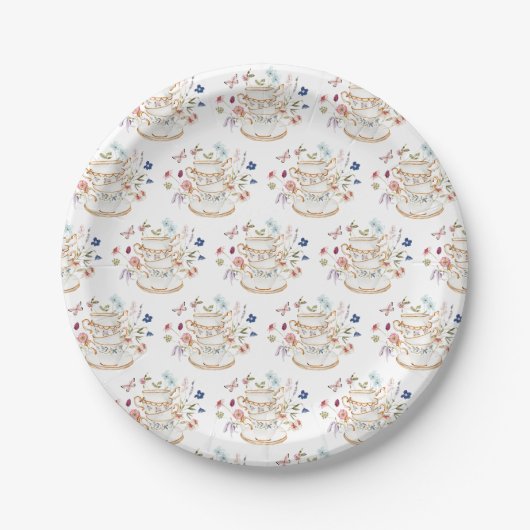 Wildblume Tee Party Brautparty Pappteller (Vorderseite)