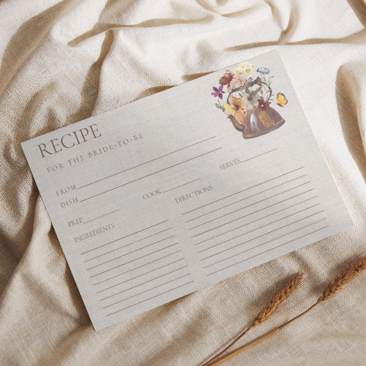 Wildblume Tee Party Brautparty Rezept Karte